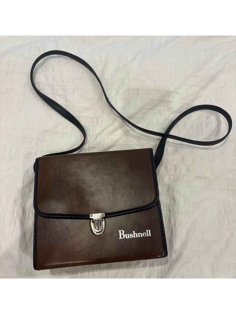 Vintage Bushnell Brown Leather Binocular Bag